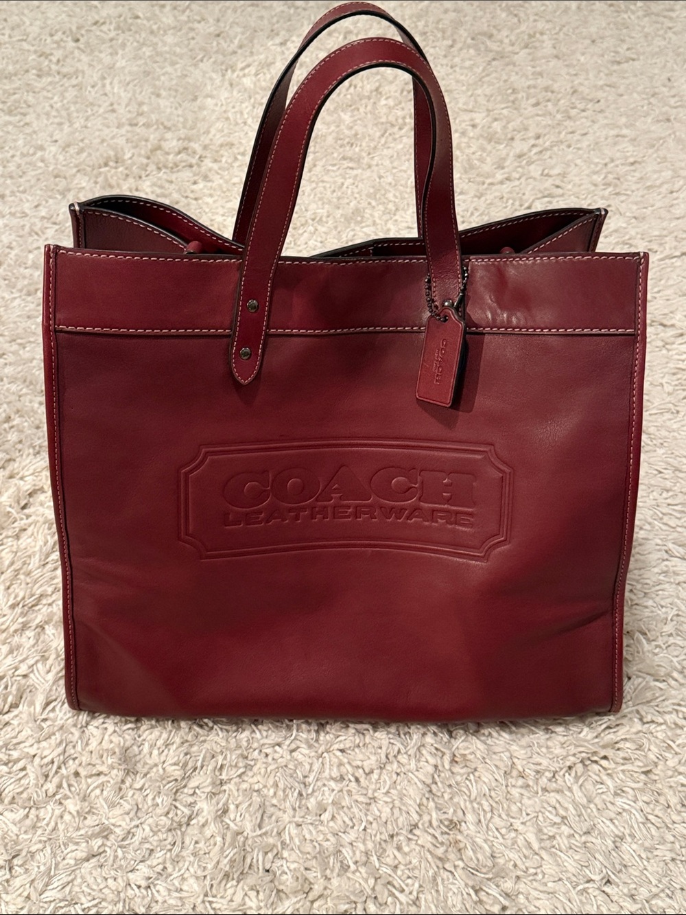 Coach Field Tote 40 Bag (Burgundy)